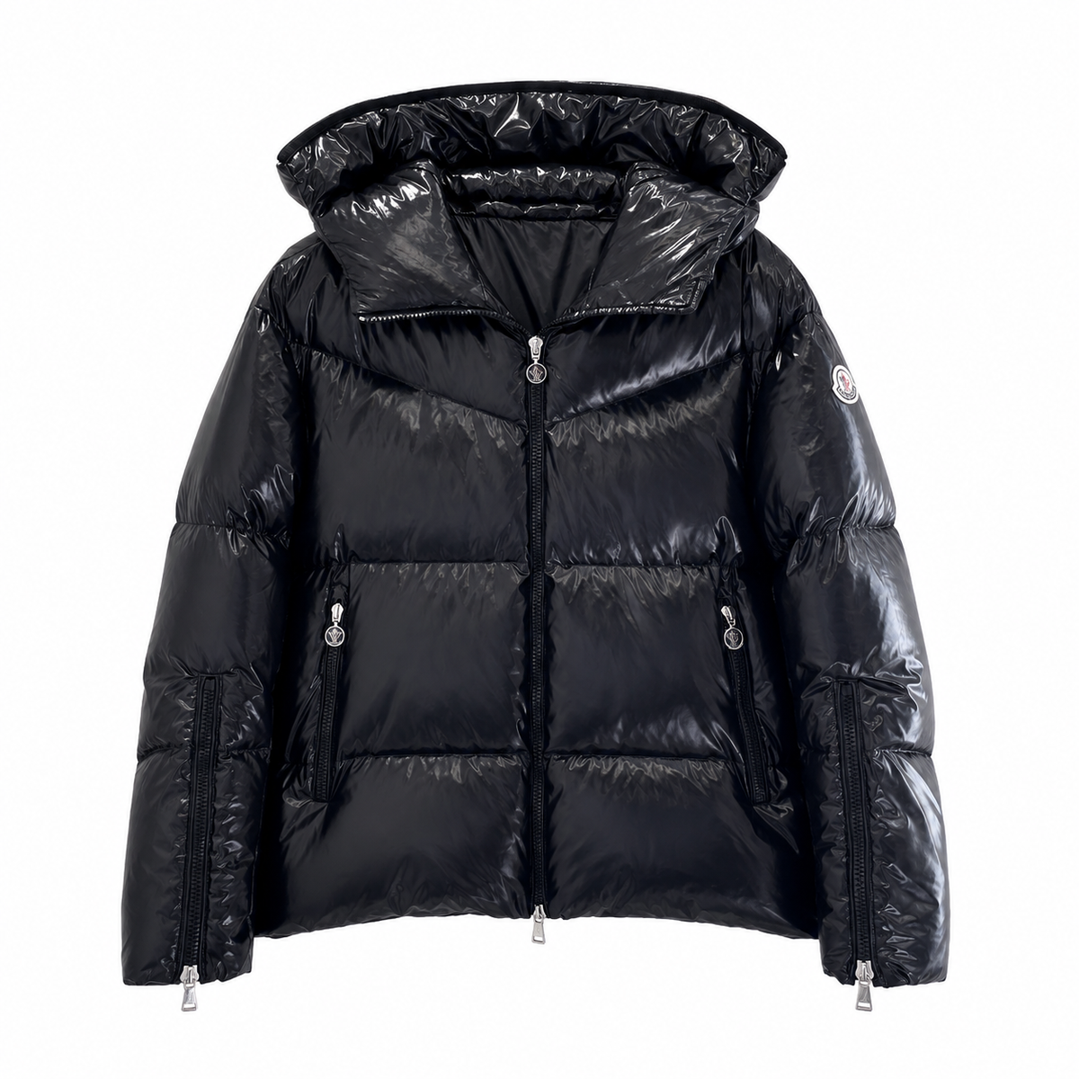 „MC“ Glossy Hooded Puffer Jacket
