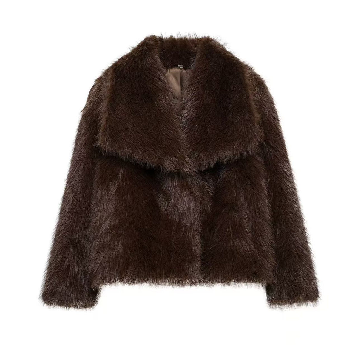 Luxe Fur Look Wrap Jacket