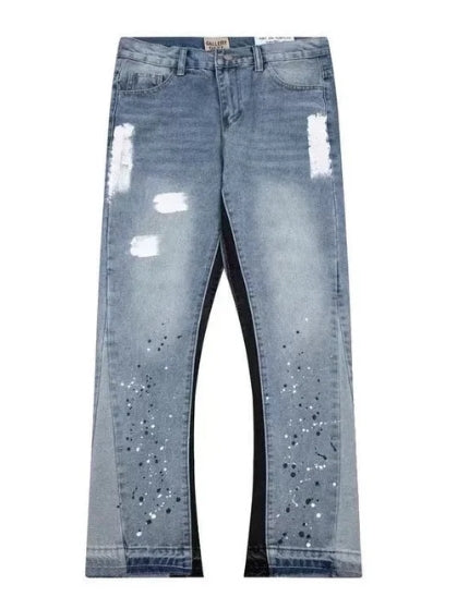 "Painted" Flared Denim