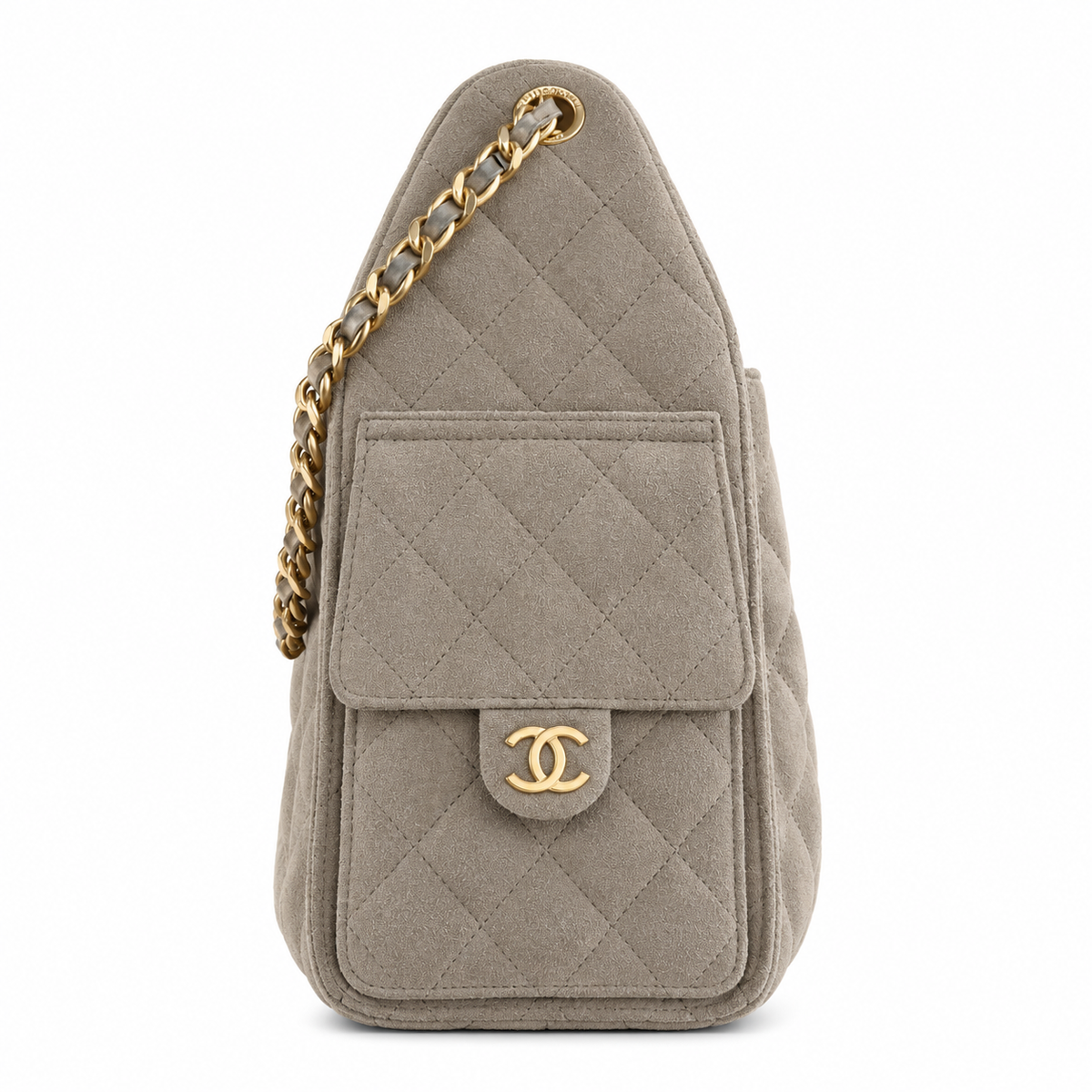 "CC" Quilted Bucket Bag