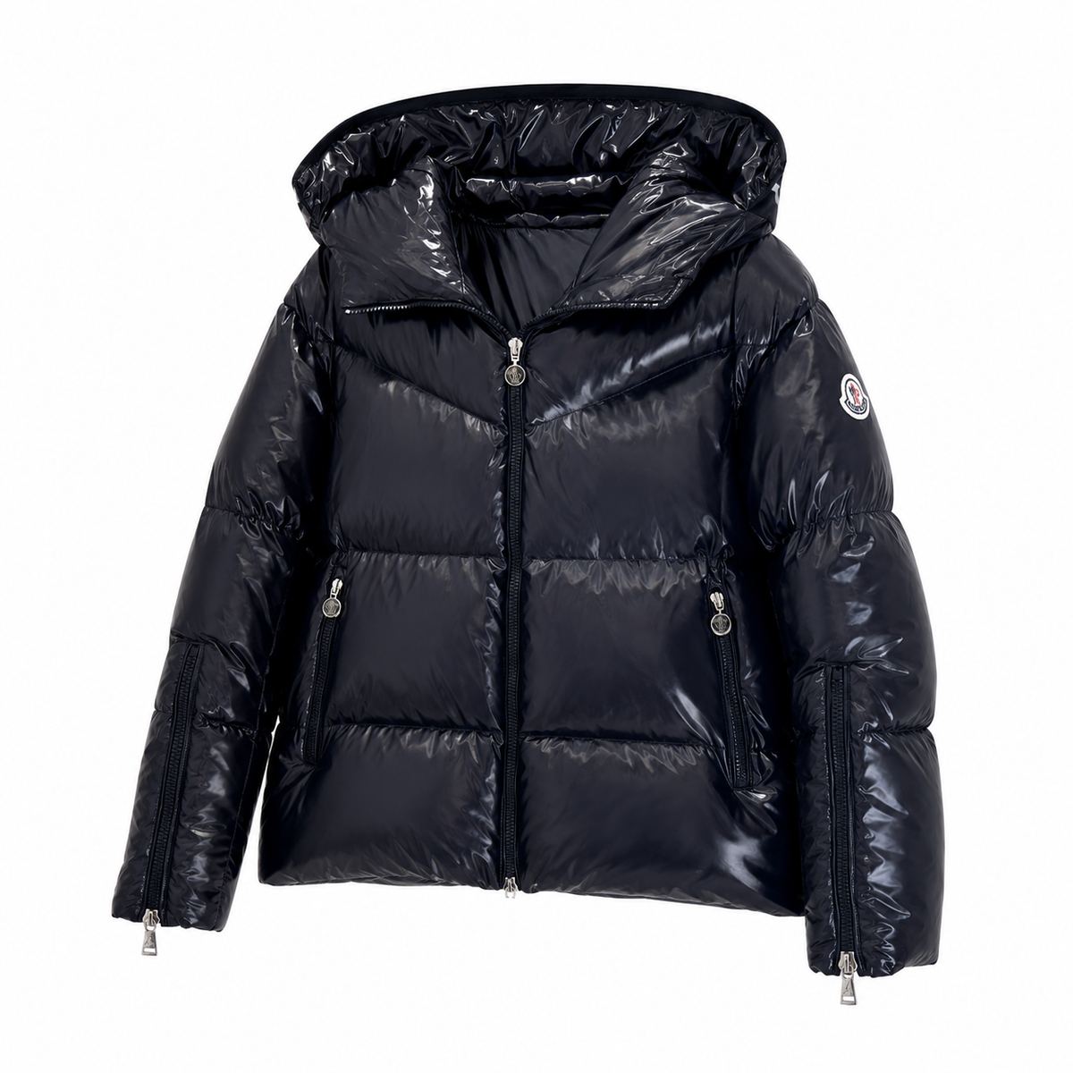 „MC“ Glossy Hooded Puffer Jacket