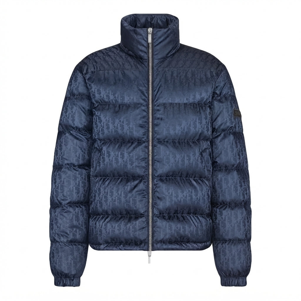 „D“ Puffer Down Jacke Marinblau